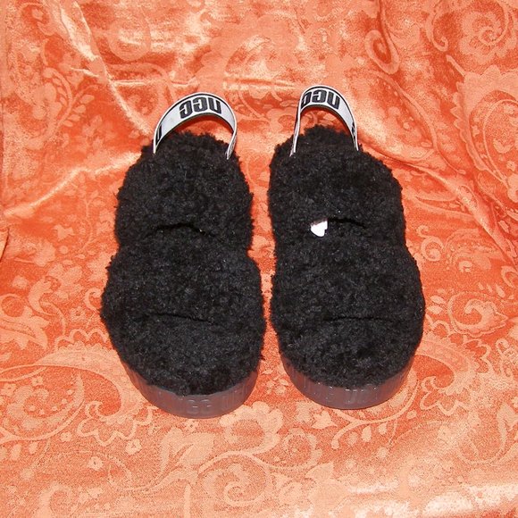 NEW size 8-8.5/39 UGG Oh Fluffita Fur Platform Slides - Picture 9 of 10